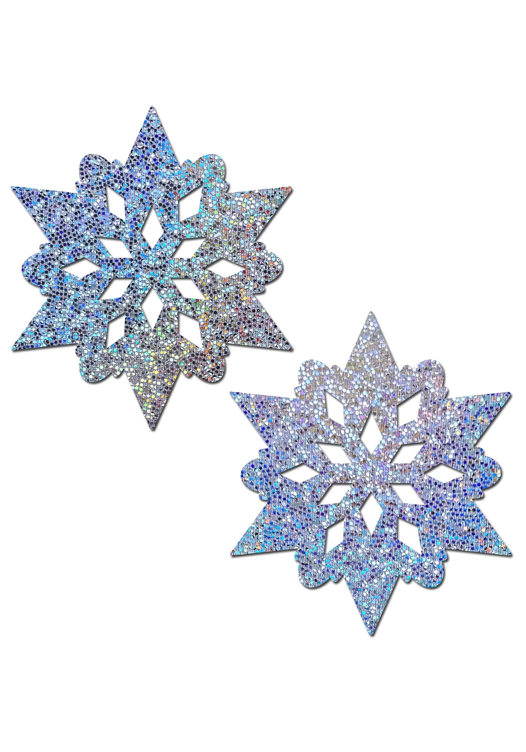 Pastaase Plata Glitter Snowflake Pasties para adultos Multicolor