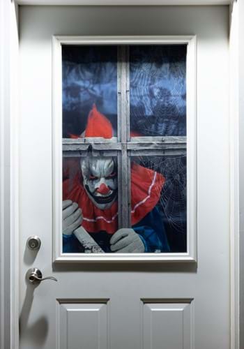 47-Inch Clown Outside the Window Printing Curtain Decoration | Evil Clown Decorations