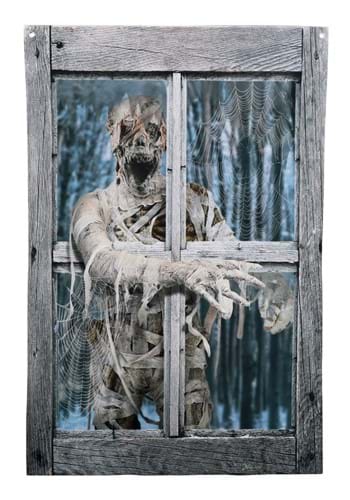 47" Mummy Crashing the Window Printed Curtain Decoration