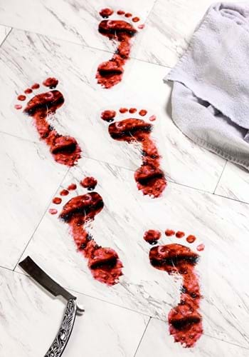 PVC bloody foot print-white