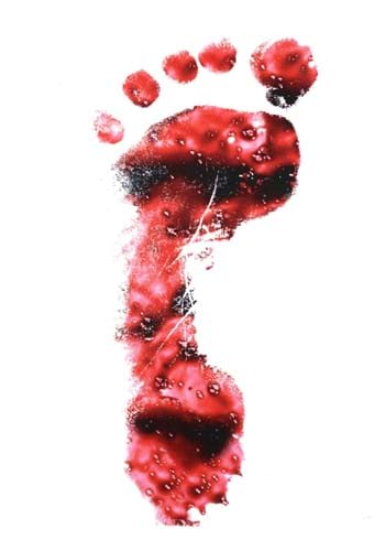 11-Inch White PVC Bloody Footprint Cutout Halloween Decoration | Scary Decorations
