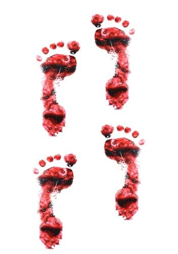 White PVC Bloody Foot Print Decoration