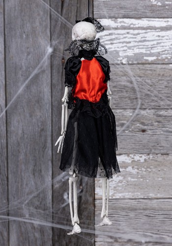 16-Inch Hanging Gothic Dress Skeleton Lady Prop | Skeleton Decorations