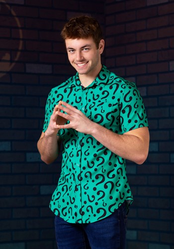 Adult The Riddler Button Up Shirt | Adult Apparel