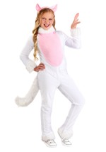 Kid's Big Tailed White Cat Costume 6