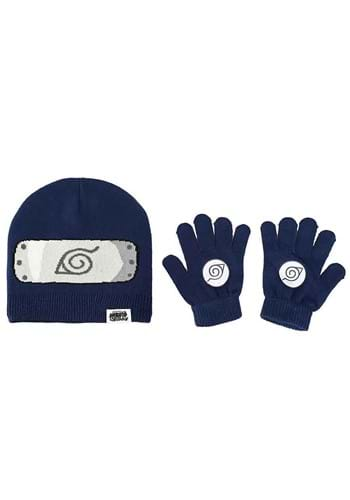 Naruto Hidden Leaf Village Kids Beanie Gloves Combo