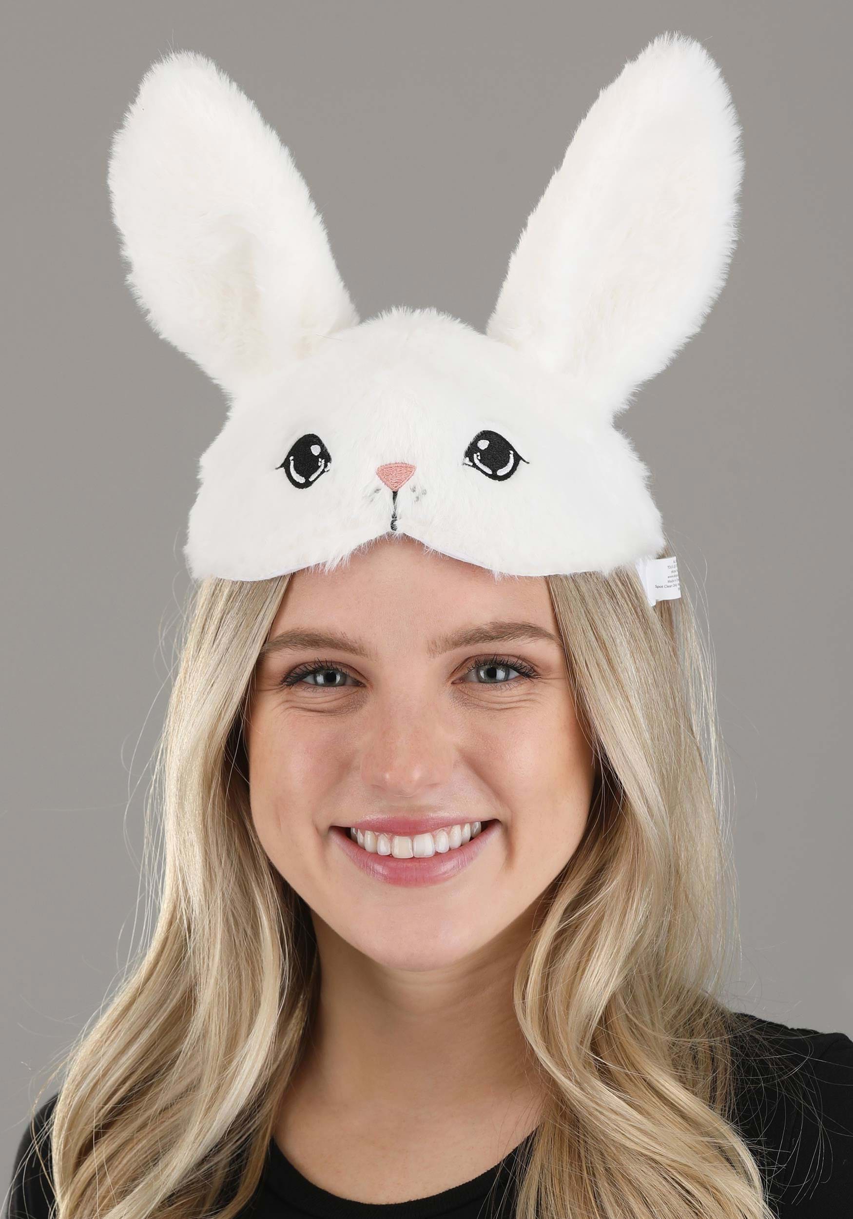 White Bunny Face Headband Costume