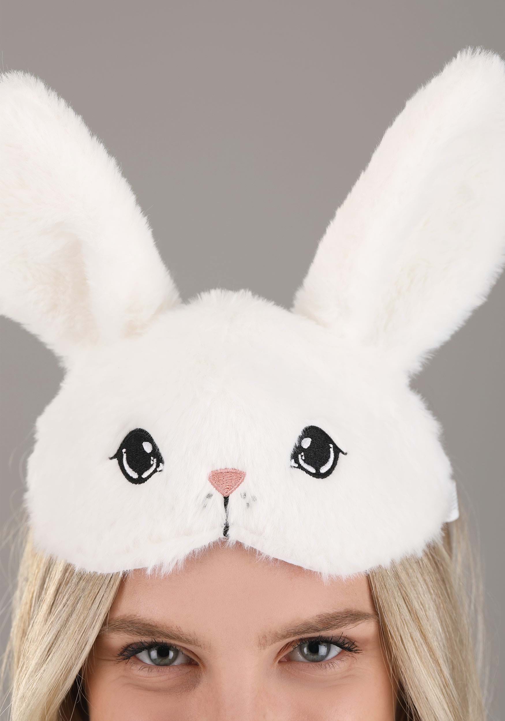 White Bunny Face Headband Costume
