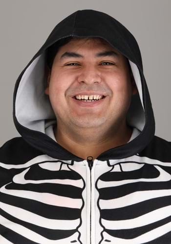 Adult Plus Size Cozy Skeleton Costume Onesie | Halloween Onesies