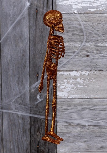 16-Inch Orange Glittering Skeleton Decoration | Skeleton Decorations