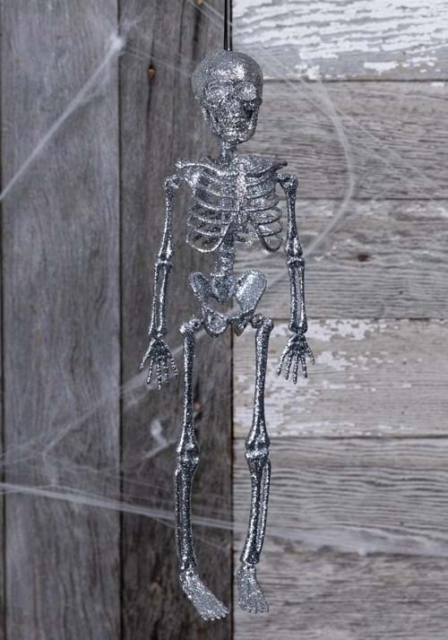 Silver Glitter Skeleton Decoration