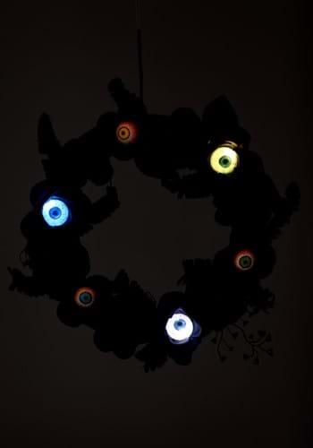 11-Inch Light Up Flower Eyeballs Halloween Wreath Decoration | Halloween Wreath