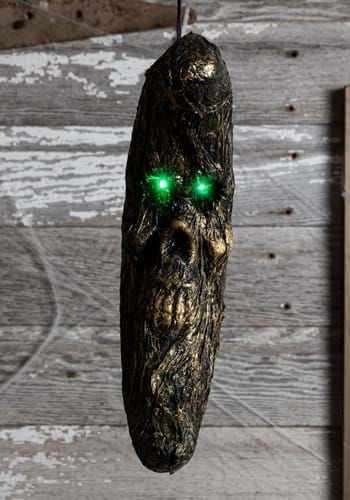 16-Inch Hanging Foam Moon with Light Up Green Eyes Decoration | Hanging Decorations