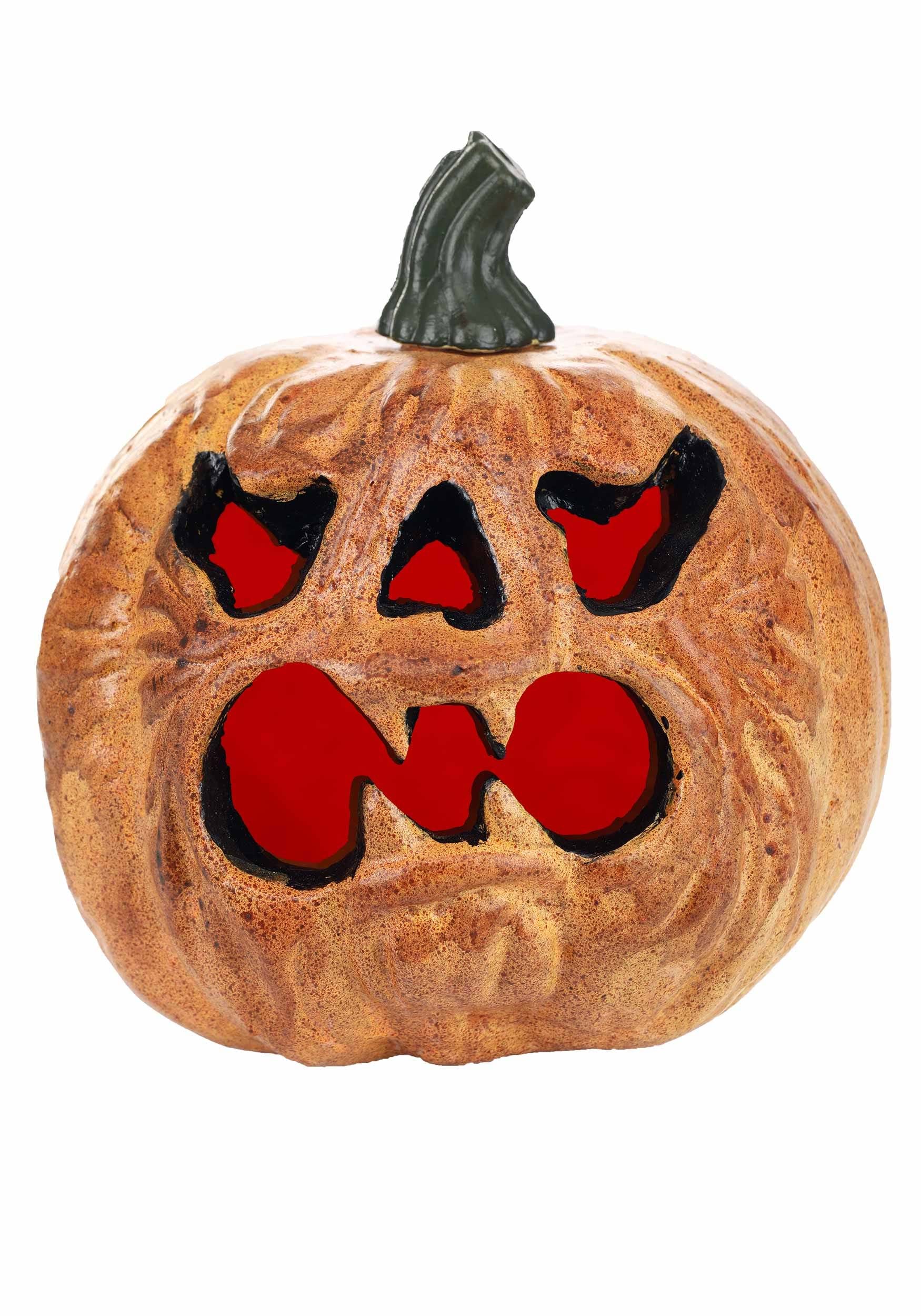 Light Up Haunted Pumpkin Face with Red Lights Halloween Decoration | Pumpkin Decorations