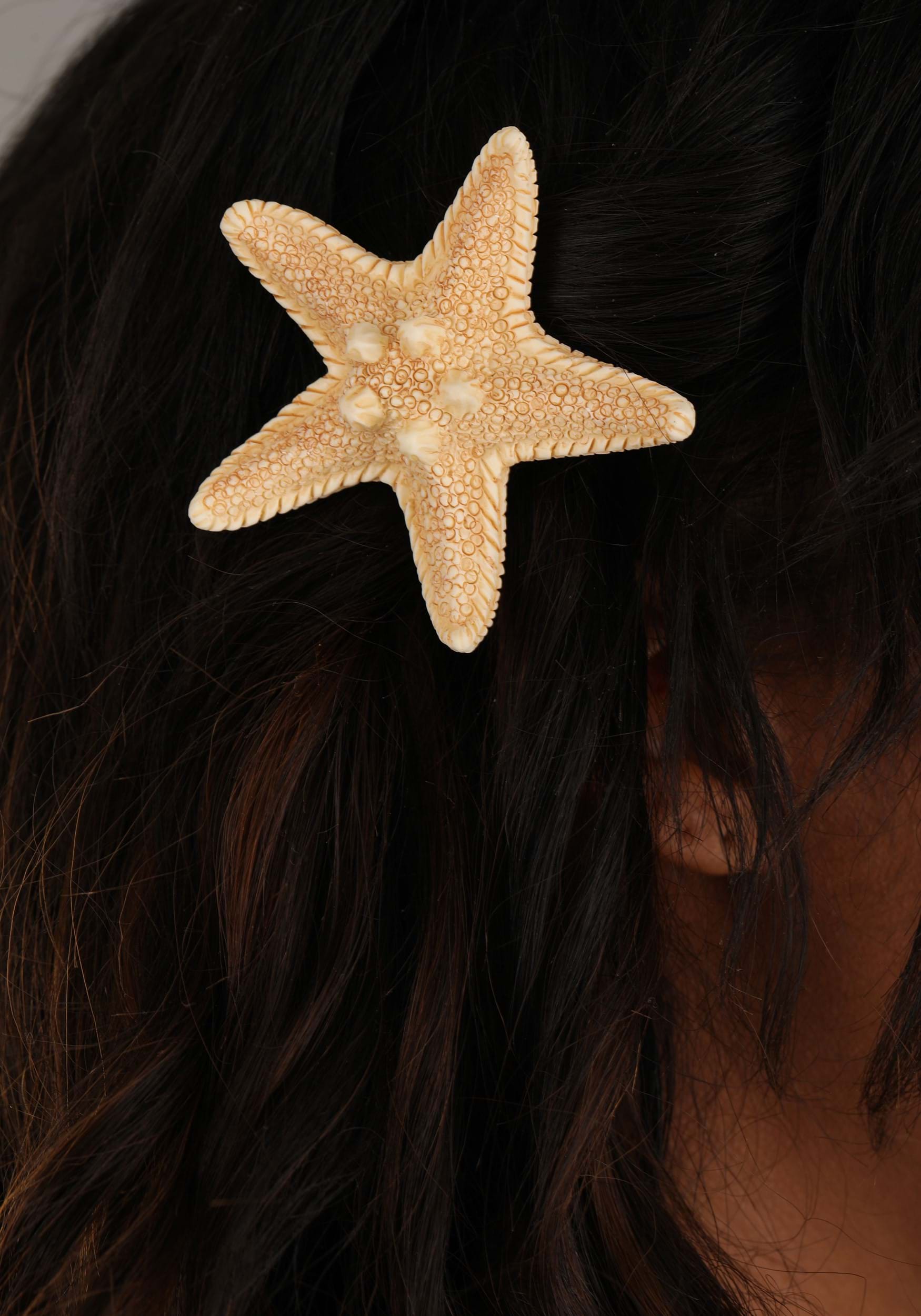 BowfishStudios Starfish Hair Clip for Mermaid Costume, Mermaid Accessories, Mermaid Hair Clip for Kids, Mermaid Dress Up for Festivals
