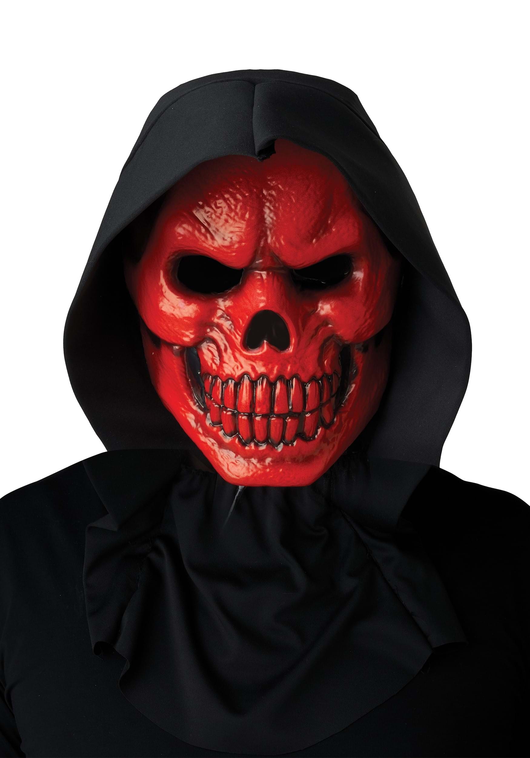 Brand New RED SKULL HOOD Halloween Costume Hooded Mask 