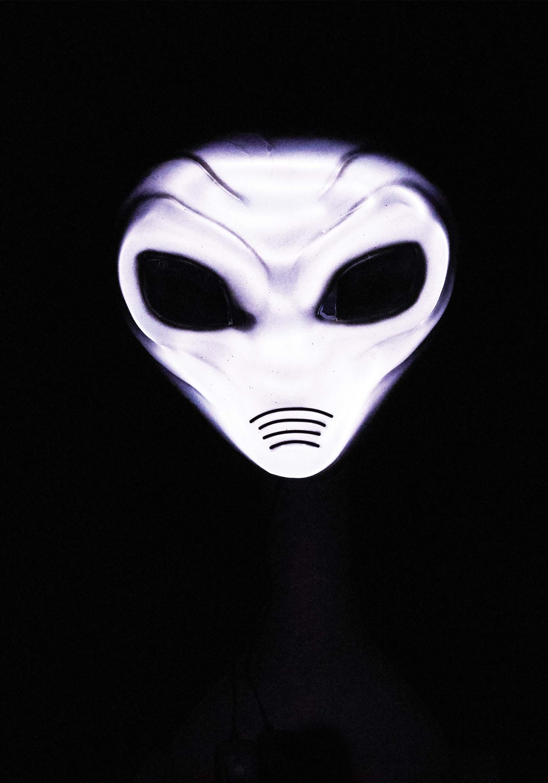 ADULT UFO ALIEN GRAY LIGHT UP  PVC FACE MASK HALLOWEEN COSTUME MR131534 