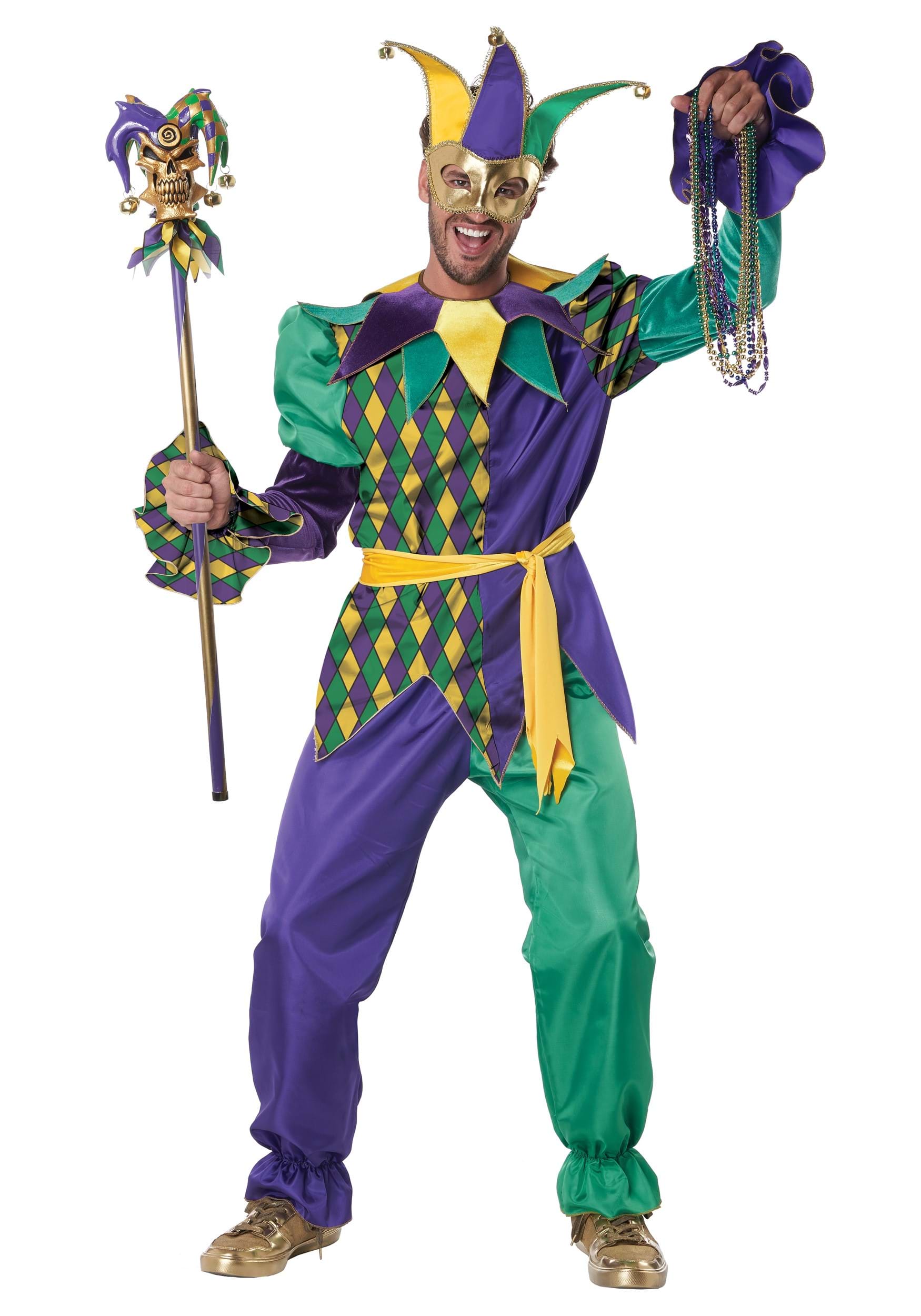 Disfraz de hombres de Mardi Gras de lujo Multicolor