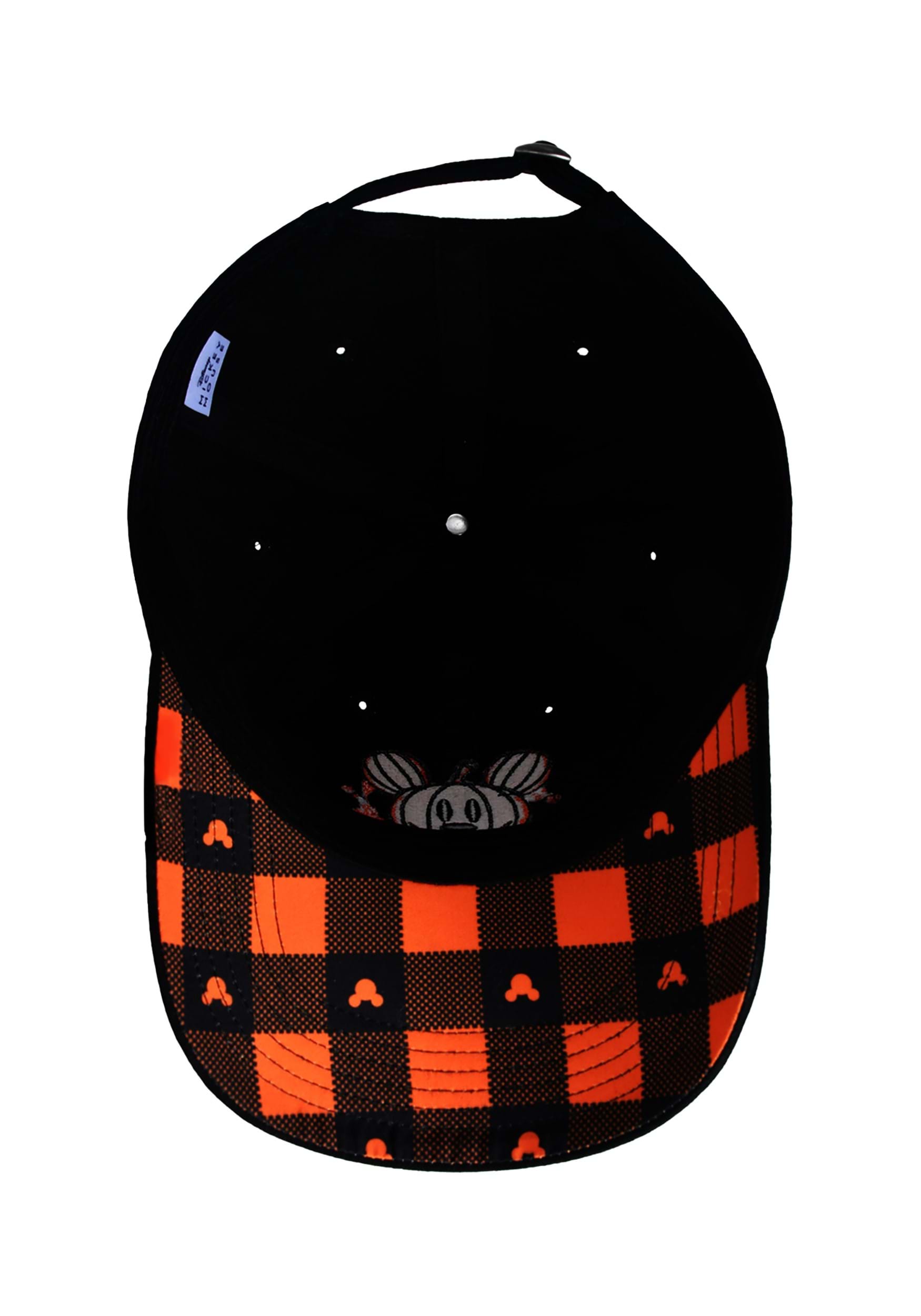 Mickey Mouse Pumpkin Head Hat With Plaid Underbrim