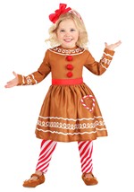 Girls Toddler Gingerbread Costume Dress Alt 2