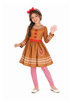 Girl's Gingerbread Costume Dress Alt 4