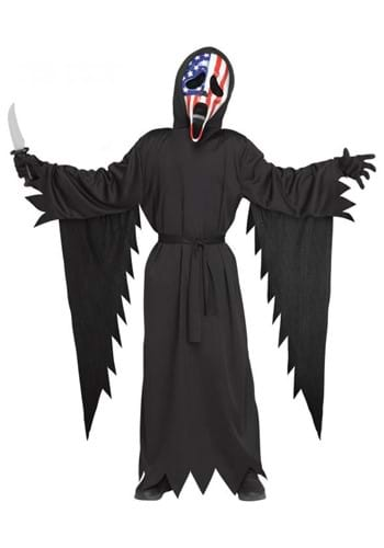 Photos - Fancy Dress GHOST Fun World Child Patriotic  Face Costume Black/Red/White 