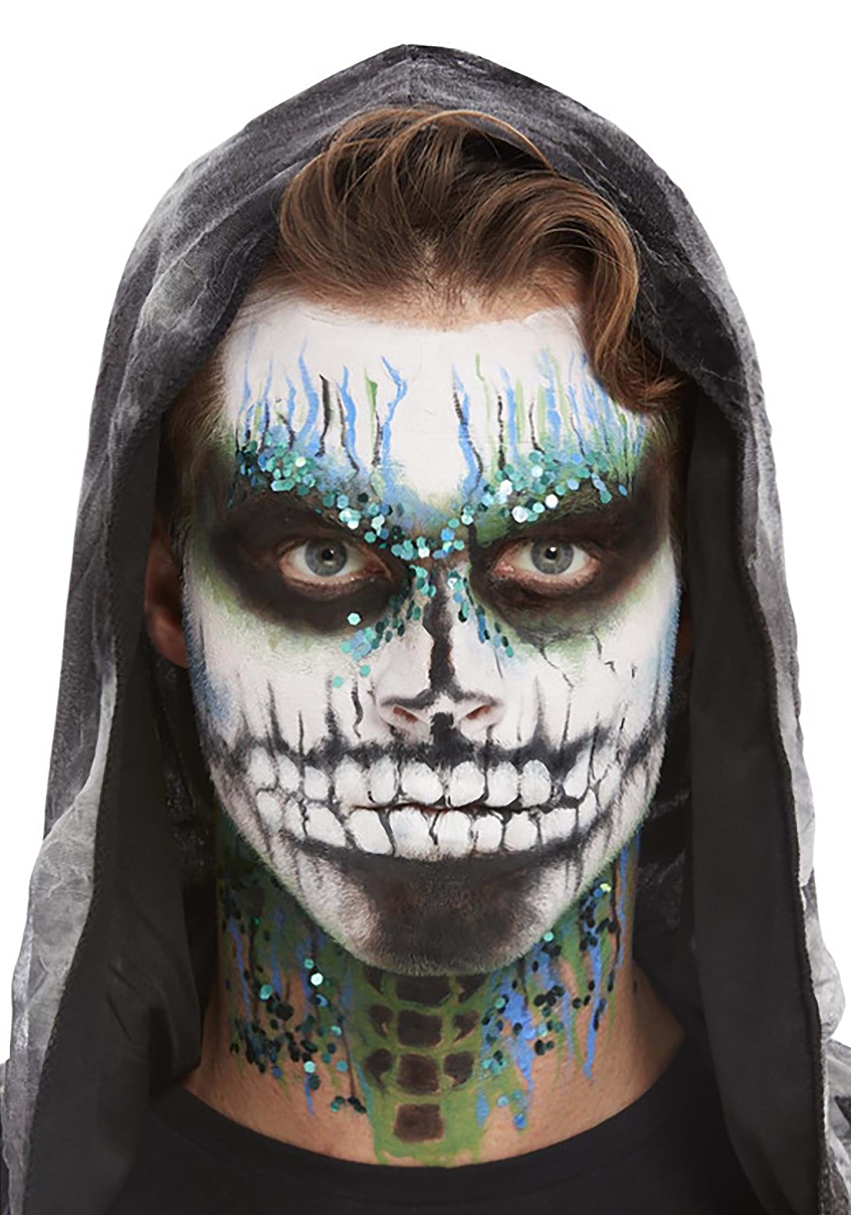 Kit de maquillaje de esqueleto brillo en el oscuro con brillo Multicolor