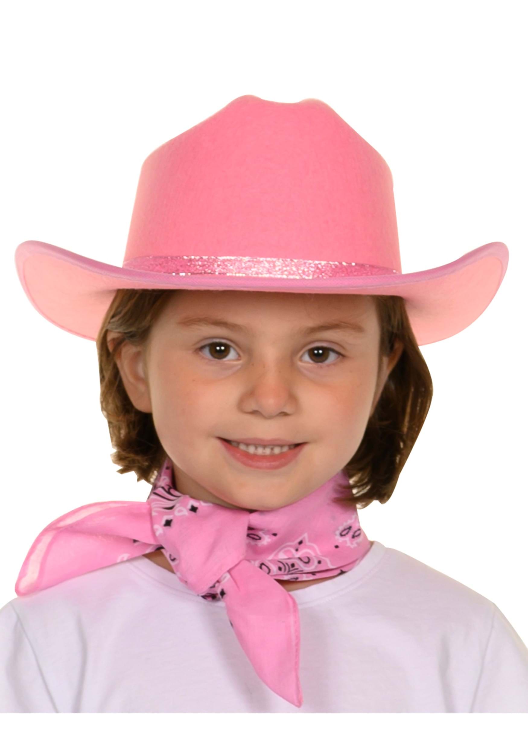 N/ C Pink Cowgirl Hats Cowboy Hats Hats with Heart Shaped Sunglasses Bandanas for Halloween Christmas Party Costume 