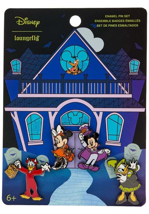 Loungefly Disney Mickey and Friends Halloween 4pc Pin Set