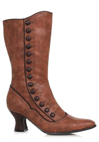 Womens Brown Victorian Spat Boot