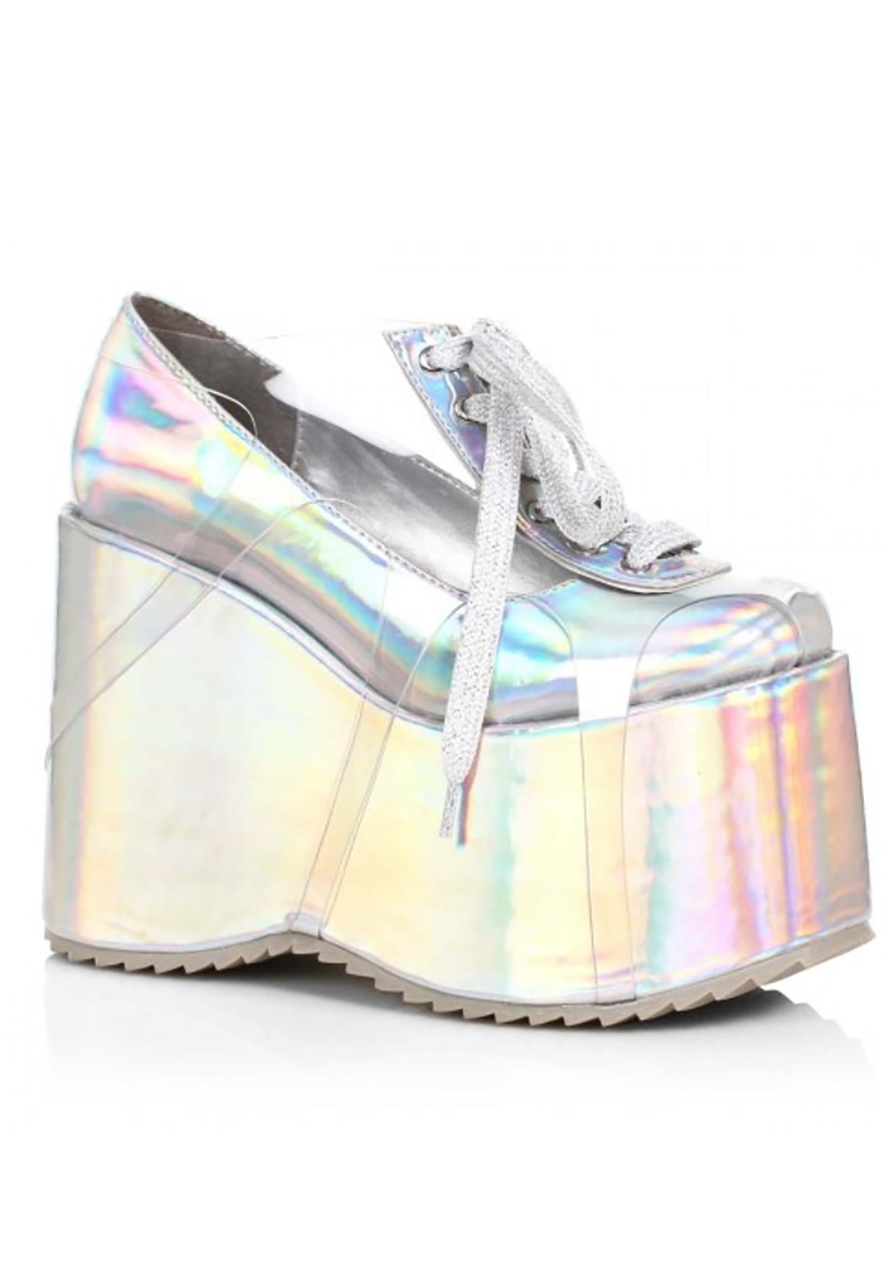 Zapatos de plataforma de hologramas para mujeres Multicolor