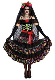 Floral Day Of The Dead Attire Halloween Costumes