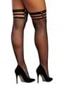Fishnet Thigh High Stockings with Studded Straps Alt 1