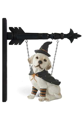 11.5" Dog With Witch Hat Figure