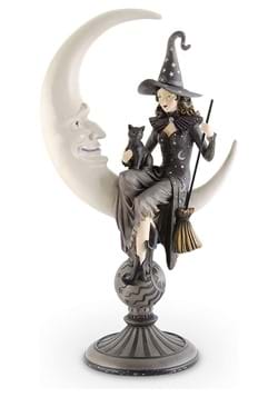 20 Inch Crescent Moon with Sitting Witch