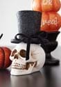 5 Inch Resin Skull with Glittery Black Top Hat Alt 1