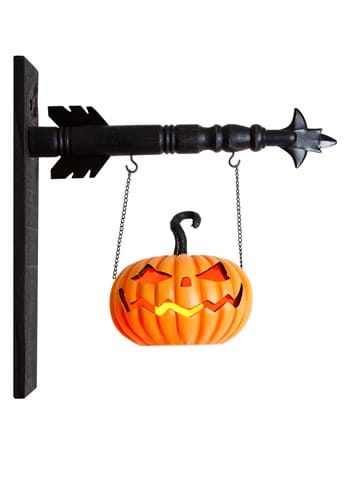7" Orange Resin LED Jack O Lantern Arrow Figure
