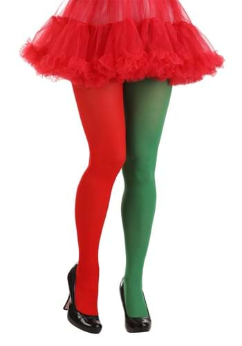 Eurzom 2 Pairs Halloween Tights Red Black White Two Toned Costume for  Halloween Girls Women Reinforced Toe Footed Leggings Pantyhose Stockings