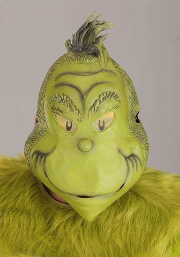 Plus Size Deluxe The Grinch Jumpsuit Costume with Latex Mask | Christmas Costumes