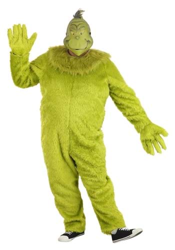 Plus Size The Grinch Deluxe Jumpsuit with Latex Mask