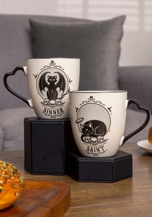 Saint & Sinner Black Cat Mug Set