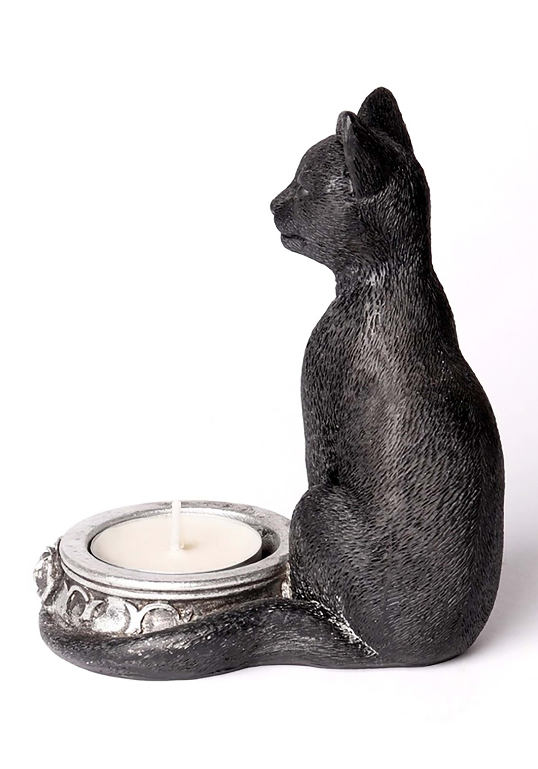 Black Cat Tea Light Holder Prop