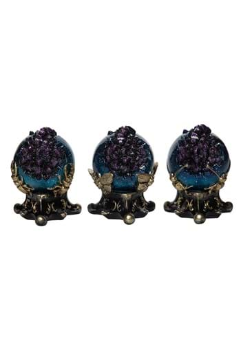 Set of Three Celestial Spooky Geode Globes