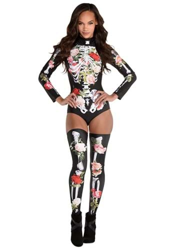 Women's Long Sleeve White Bodysuit Costume