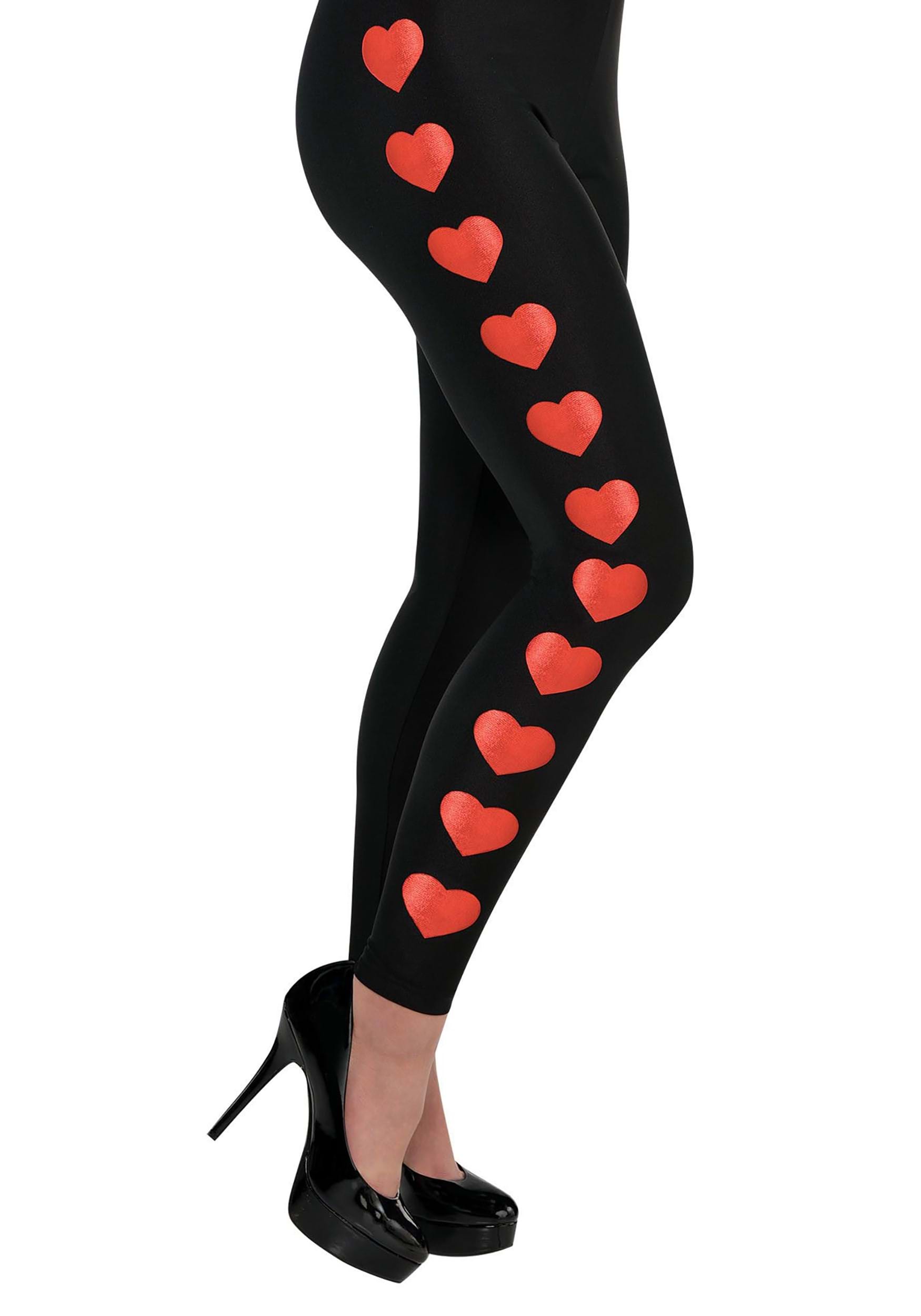 Queen of Hearts Valentine Leggings Alice in Wonderland Costume Leggings  Striped Psychedelic Halloween Leggings for Women 