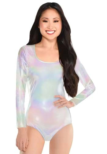 Women's Long Sleeve White Bodysuit Costume