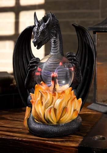 10 Inch Dragon with Lighted Static Magic Ball