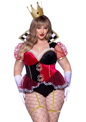 Womens Sexy Plus Size Royal Queen of Hearts Costume