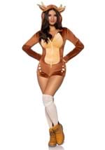 Women's Sexy Plush Fawn Romper Costume Alt 1