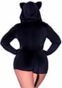 Womens Plus Size Plush Black Cat Romper Costume Alt 1
